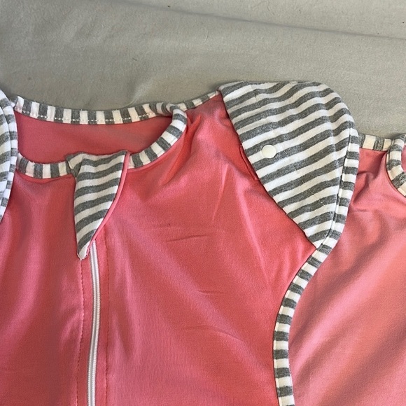 Insular - set of 3 Pink Baby Sleep Sacks with Striped Sleeves - Picture 4 of 6